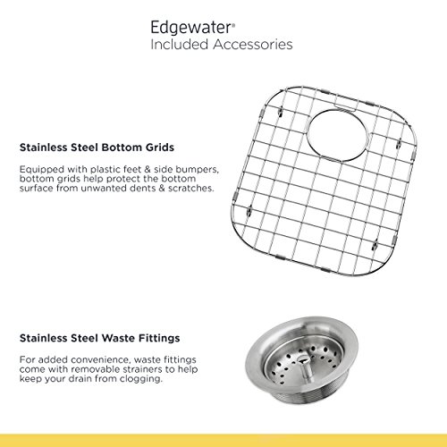 American Standard 18SB.9332211.075 Edgewater Zero Radius Dual Mount 33x22 single Bowlwithgrid & Drain, Stainless Steel by American Standard - Image 5
