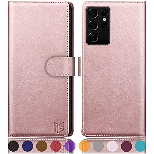 Samsung S21 Ultra coque portefeuille rose pour vos sorties légères