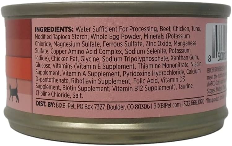 Miniatura 3 de Bixbi Rawbble - Alimento para gatos con paté sin granos de 3 sabores, (2) cada uno pollo, carne de res, atún (2.75 onzas) - Paquete de folleto de