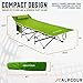 Alpcour Folding Camping Cot – Deluxe Collapsible Single Person Bed in a Bag w/Pillow for Indoor & Outdoor Use – Ultra Lightweight, Comfortable, Heavy Duty Design Holds Adults & Kids Up to 300 Lbs