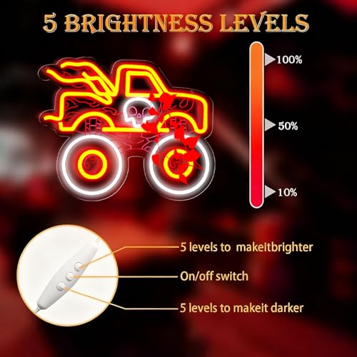 Image of AHlove Truck Neon Sign for Wall Decor,LED Neon Lights for Game Room、Man Cave,Birthday、Christmas Gifts for Teen Boys and Girls