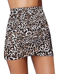 C Ruched-waist Leopard