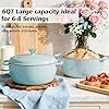 Umite Chef 6QT Enameled Cast Iron Dutch Oven with Lid, Versatile Heavy-Duty Cookware Pot for Baking Bread, Braising, Soups & Stews, Oven & Stovetop Safe with Heat Resistant Gloves（Blue） #5
