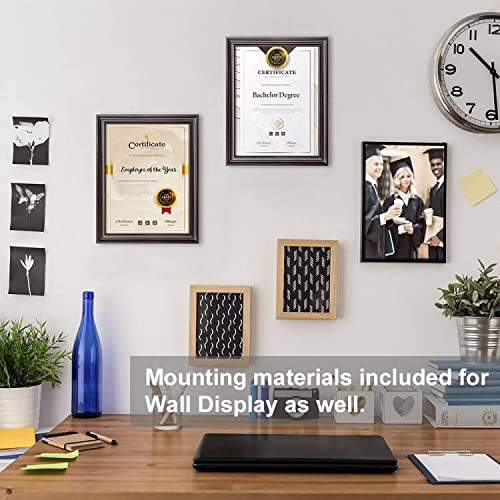 Memory Island Document Diploma Picture Frames 8.5X11,Brown Wood Grain,4 Pack #TOP3