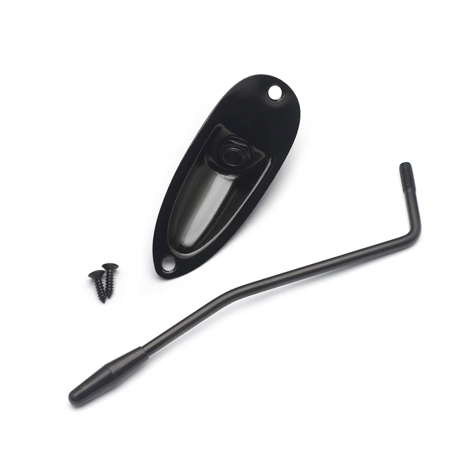 MAXCHEER 6MM Screw-in Electric Guitar Tremolo Arm Whammy Bar & Guitar Jack Socket Plate for Single Tremolo Bridge System with M6 Bolt (Black)