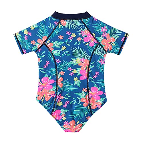 Acqua di Mare Maiô Bebê Menina Manga Curta Proteção UV 50+ até 2 anos (BR, Idade, 12 Meses, Florido