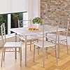 Casaria® Gruppo di Sedute Paul Set 5 Pezzi Tavolo da Pranzo con 4 Sedie Set di Mobili per Sala Cucina Soggiorno Salotto Set da Pranzo Tavoli Sedia