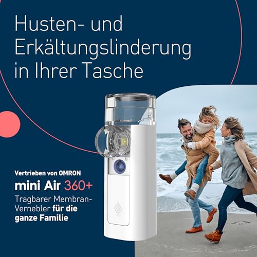 Omron mini Air 360+ Inhalator Tragbares Inhalationsgerät für Erwachsene und Kinder