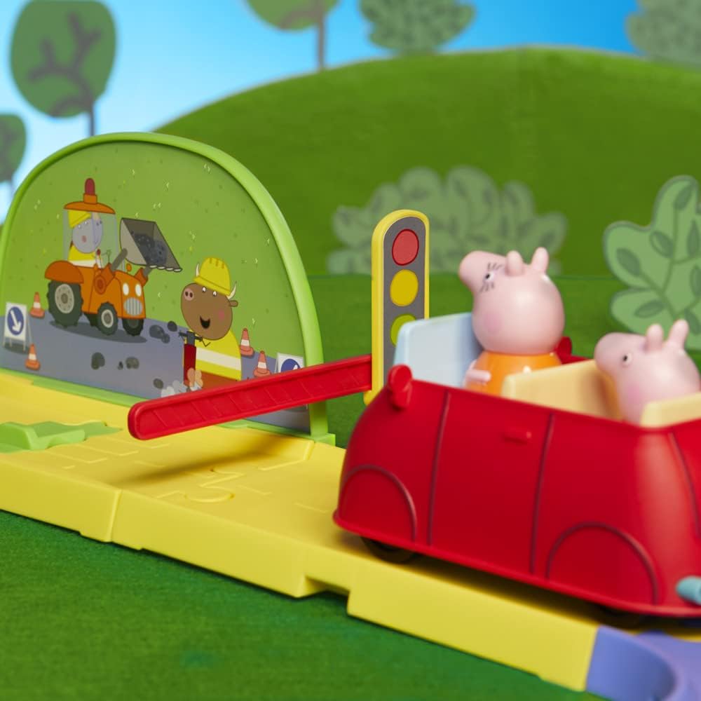 Peppa Pig All Around Peppa’s Town Playset with Car Track, Preschool Toys, Peppa Pig Toys for 3 Year Old Girls and Boys and Up