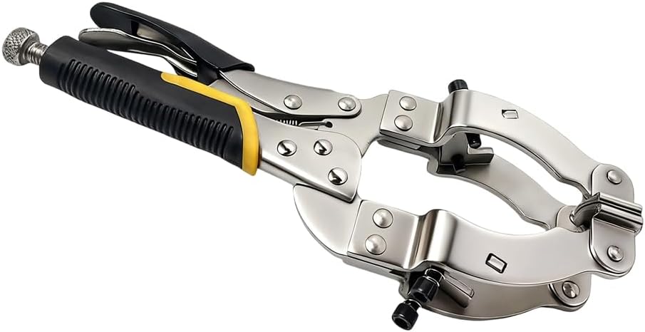 GOLICC Locking C-Clamp Pipe and Tube Clamp with 4 Pads, 11 Inch Heavy Duty Adjustable Welding Clamp for Round Tube, 2" to 3.5" Capacity, Replacement for Popular Welding & Woodworking Clamps