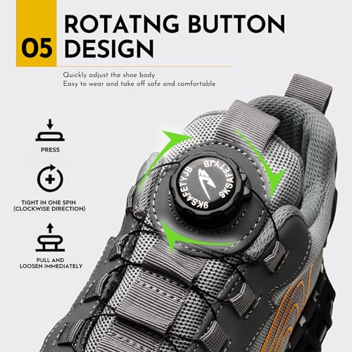 Image of Steel Toe Work Sneakers for Men Women Lightweight Comfortable Industrial & Construction Work Safety Shoes