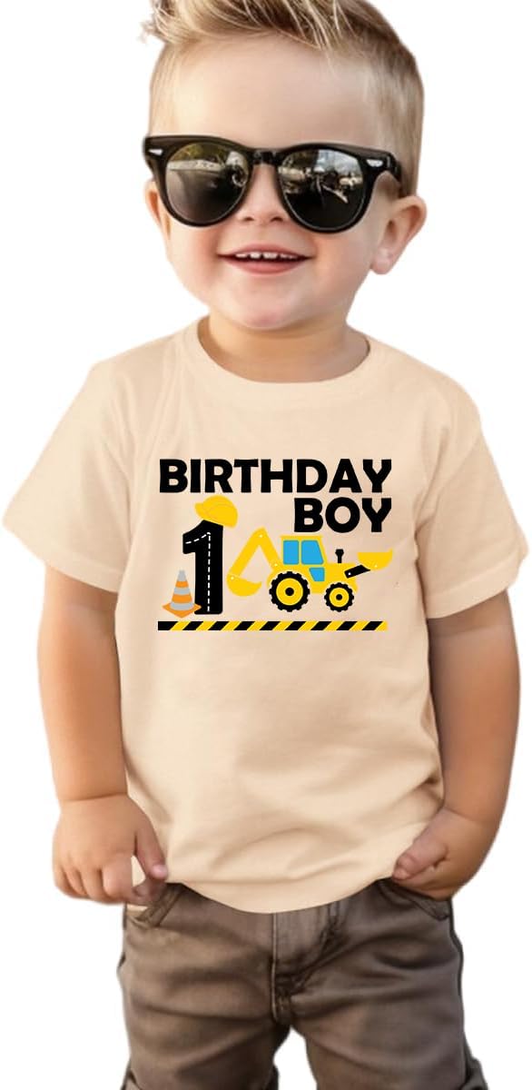 2nd 3rd 4th 5th Birthday Boy Shirt Toddler Kids T-Shirt, Happy Toddler Birthday Tee, Excavator Graphic Shirt
