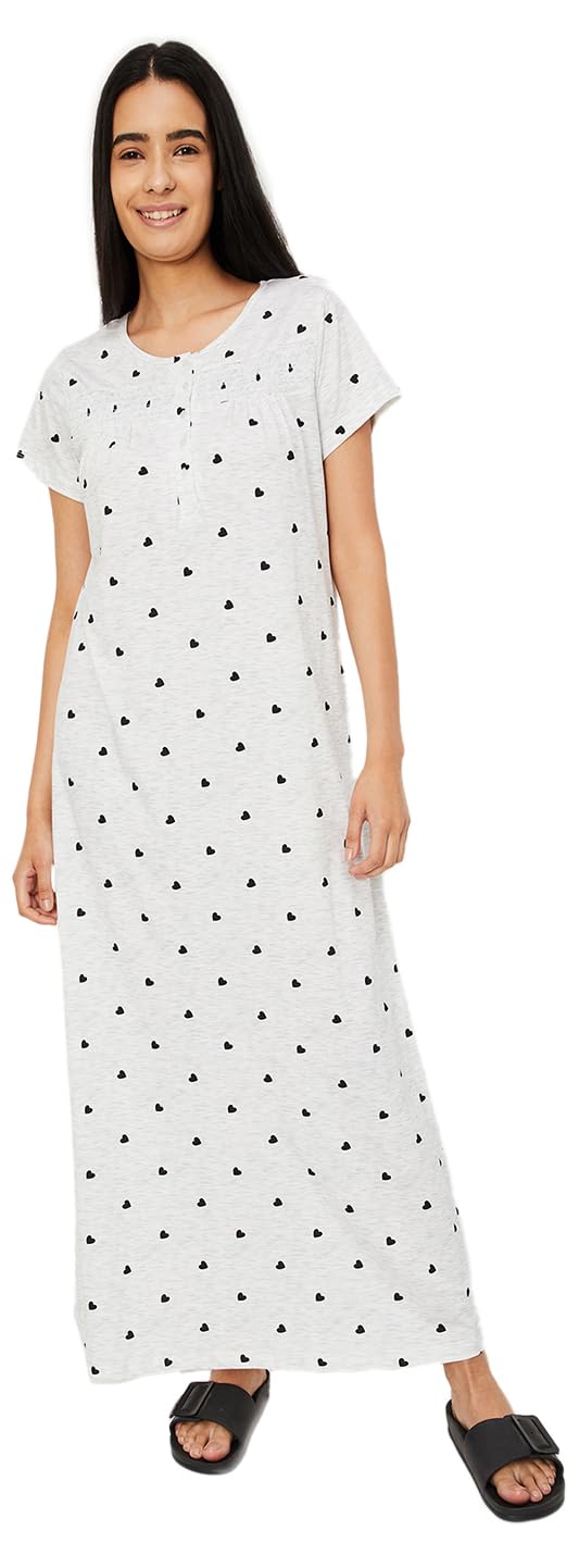 max Women Cotton Long Night Gown-picture-37