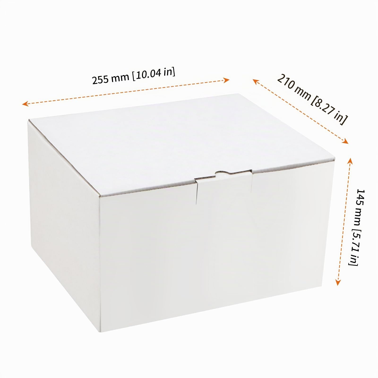 Caja de cartón blanco de 25,5 x 21 x 14,5 cm, 15 cajas de envío corrugadas