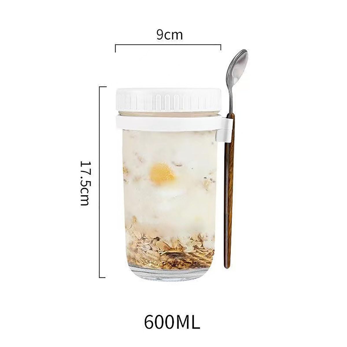 Jares de avena de la noche de vidrio Masón Recipientes herméticos for avena durante la noche y más