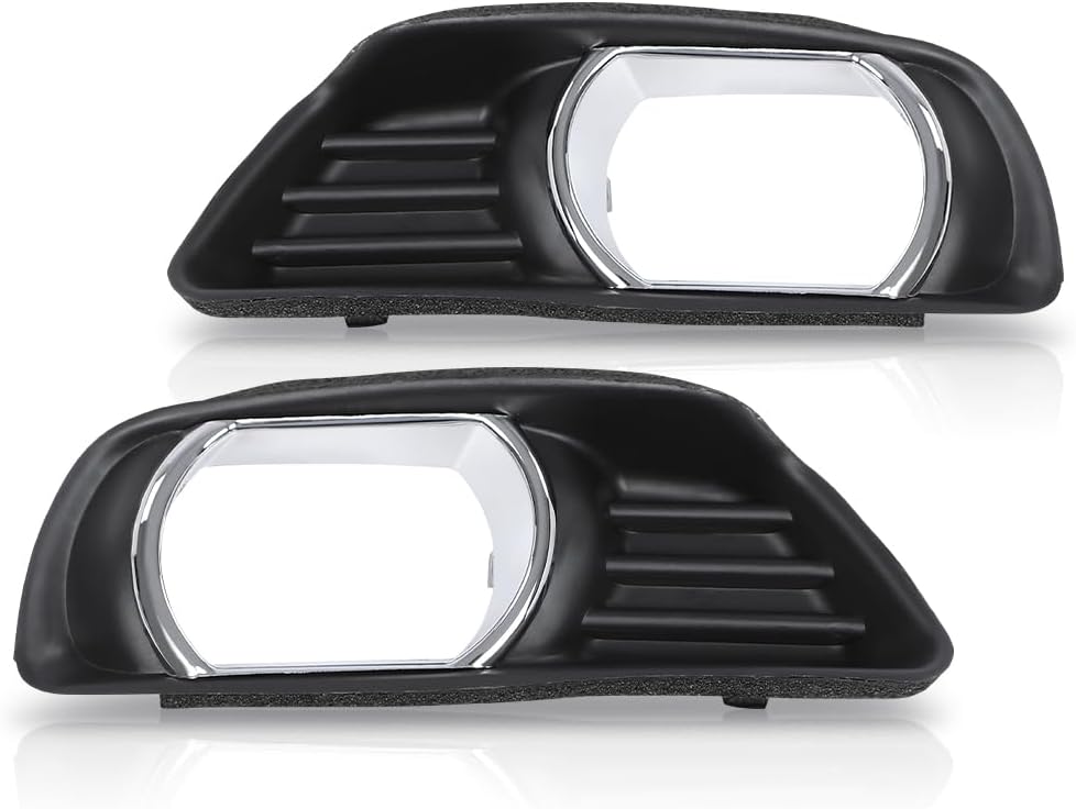 G-PLUS Front Bumper Fog Lights Covers Trim Driver and Passenger Side Compatible with Toyota Camry XLE 2007-2009 Pre-Facelift/Only Fit Models with Fog Lamp 5212706040 5212806040 TO2598101 TO2599101