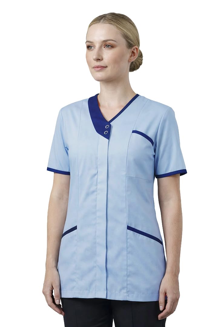 John & Smith London Women’s Premium Healthcare Scrub Top Uniform for Home Care, Hospitals, Clinics, Care Homes, Beauty Spa & Wellness Roles | Belgravia Asymmetric Tunic SB NB 14