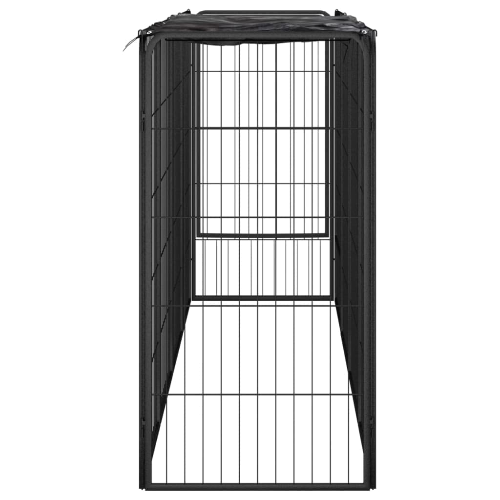 Parque para perros de acero pulverizado, 50 x 100 cm, con techo y puerta, cerrojo de seguridad para exteriores, jardín, terraza, caño para cachorros y perros