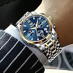 OLEVS Men Multifunction Watch, Multi Dial Waterproof Luminous Chronograph Men's Watch with Date Gift for Men,Stainless Steel Watches for Men,Classic Men Wrist Watch - Image 2