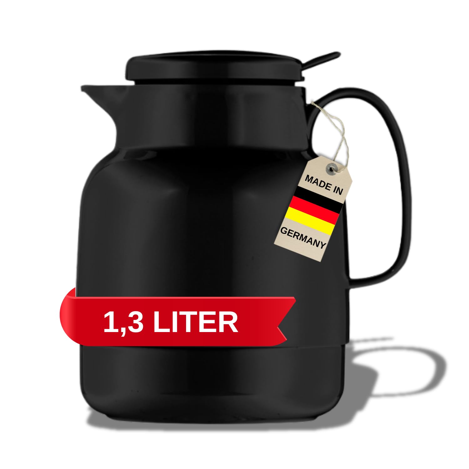Helios Mondo Push Vacuum Jug Black 1.3 Litre