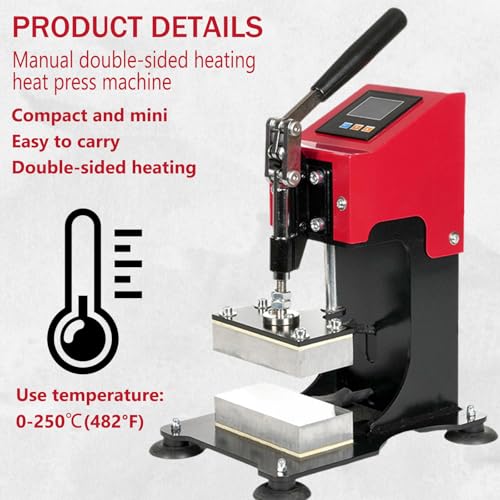 Machine de chaleur de pression de colophones manuelle avec écran LCD et minuteur thermique