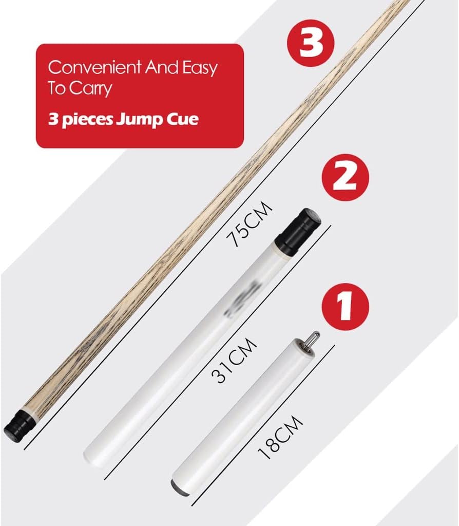 Column Billiard Bat Tip Pool Jumping Cue 47 Inch 13mm Grey 3 Piece Professional