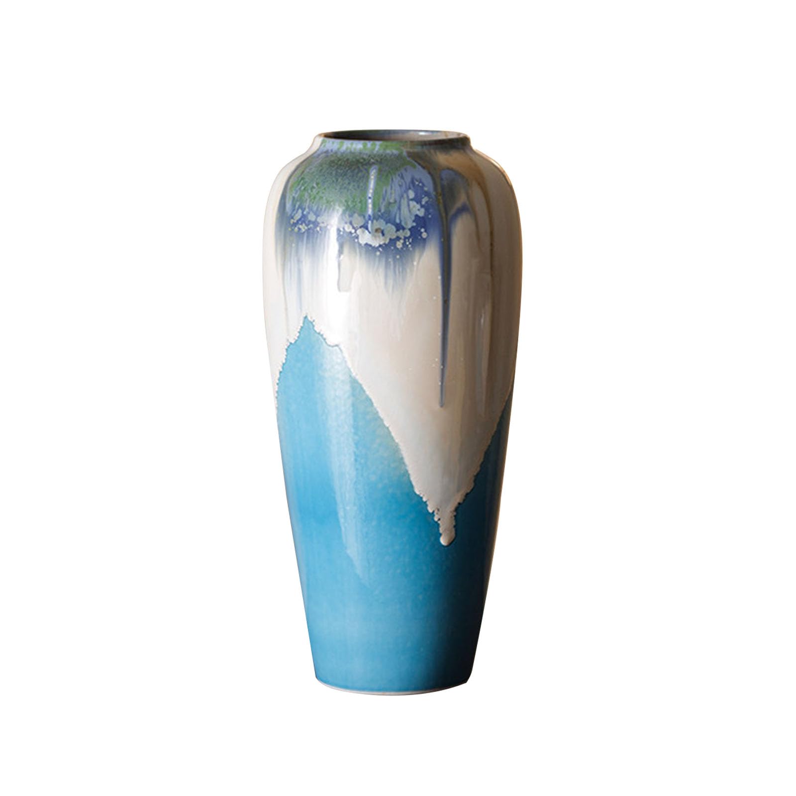 Elegant Countertop Ceramic Vase, Creative Home Decoration Vase, Ornament for Living Room, Dining Table Centerpiece, Hotel, Office(Size:15 * 15 * 32CM,Color:Colorful C2)