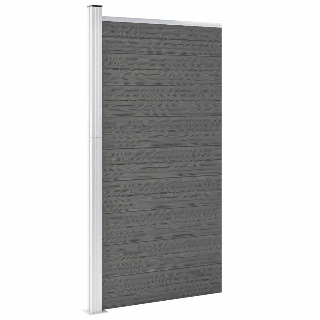 vidaXL Fence Panel Garden Barrier Outdoor Edging Fence Wall Garden Fence Panel Fencing Privacy Outdoor Safety Balcony WPC 95x186 cm Grey