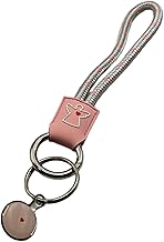Pink Key Ring for Women Lucky Companion Sailing Rope with Carabiner and Heart Pendant as Shopping Token Pink Lang
