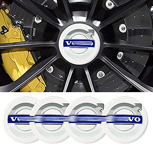 JD Auto 4pcs 56MM 2.2   Emblem Badge Sticker Wheel Hub Caps Center Cover ABS Material (fit Vo Silver)
