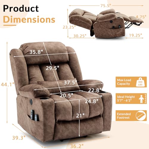 Sillón reclinable plegable marrón claro miniatura 3