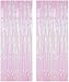 Tinsel Foil Fringe-Backdrop-6FTX8FT-Transparent White Metallic Door Window Curtain Party Decoration(Pack of 2)