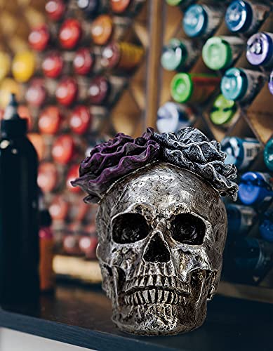 Estatua Calavera Decorativa Halloween Resina 7.25" miniatura 5