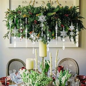 18pcs crystal christmas ornaments for christmas tree decorationsacrylic hanging snowflake and lcicle ornaments with drop pendants for christmas holiday and home party decor  urban country home decor