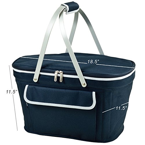 image for Picnic at Ascot Patented Insulated Folding Picnic Basket Cooler- Desig