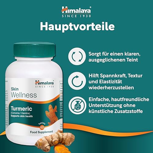 Himalaya Skin Wellness Kurkuma Tabletten x 60 (30-Tage-Vorrat) – Natürliche Kurkuma-Nahrungsergänzung für strahlende Hautgesundheit… – Ansicht 6