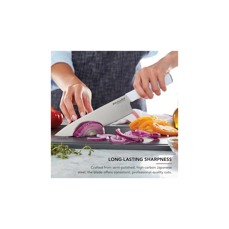 KitchenAid-Classic-Slim-Knife-Block-Set-with-Built-In-Knife-Sharpener-High-Carbon-Stainless-Steel-Kitchen-Knives-Sharp-Kitchen-Knife-Set-with-Block-14-Piece-White KitchenAid Classic Slim Knife Block Set with Built-In Knife Sharpener, High Carbon Stainless Steel Kitchen Knives, Sharp Kitchen Knife Set with Block, 14-Piece, White