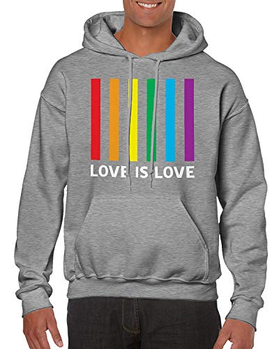 Preisvergleich Produktbild Artpower Love is Love Rainbow Stripes - LGBT Pride Unisex Hooded Sweatshirt
