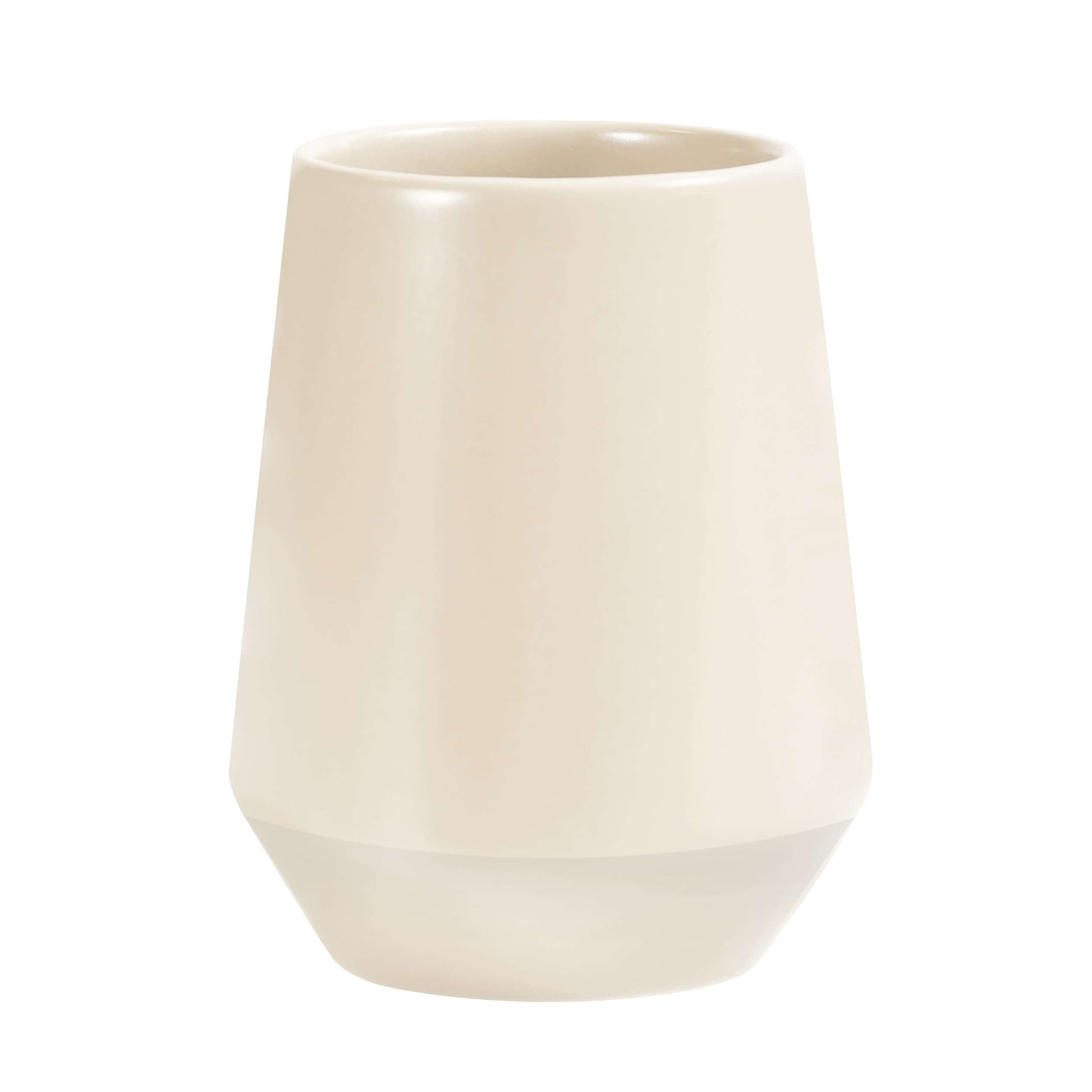 Spirella Joshua ceramic mug ecru 300 ml, elegant and practical for your bathroom, modern design, ideal for everyday use, 9 x 9 x 11.5 cm, Green, Becher