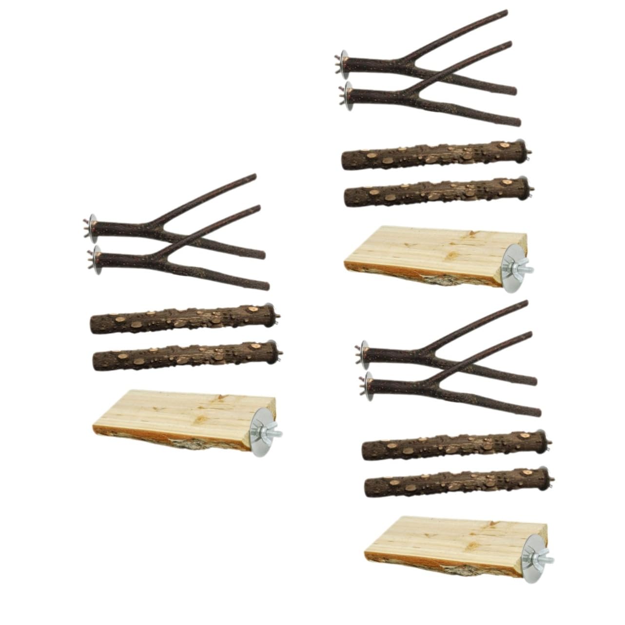 BESPORTBLE 15 Piezas Palo pie Loro Jaula pájaros Percha Madera Percha Jaula Loro Perchas para Loros para pájaros Grandes Juguete Percha Natural para pájaros Percha Loro a su