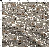 Satin - 20cm x 20cm Hund, Hundeknochen, Pfotenabdruck, Haustier, Haustiere, Hunde, Hunderassen Stoffe - Individuell Bedruckt von Spoonflower - Design von Andrea Lauren Gedruckt auf Satin