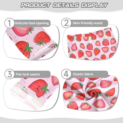 Girls Leggings Soft Toddler Ankle Length Bottoms Strawberry Kids Dance Yoga Pants 4-10 Years3