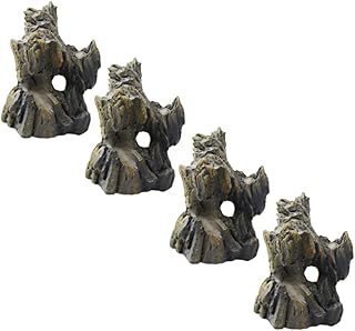 generic 4 Pçs Decoração Aquário Peixe Montanha Caverna Em De Cavernas Resina Mini Estátua De Rocha Subaquática Jogar Pequeno Betta Paisagem Ornamento Colinas Adorno Em Miniatura