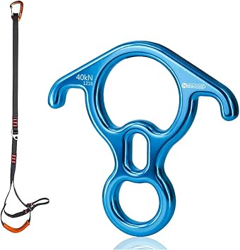 Foot Loop for Tree Ascending 40kN Rescue Figure 8 Descender for Climbing Belaying and Rappelling Device