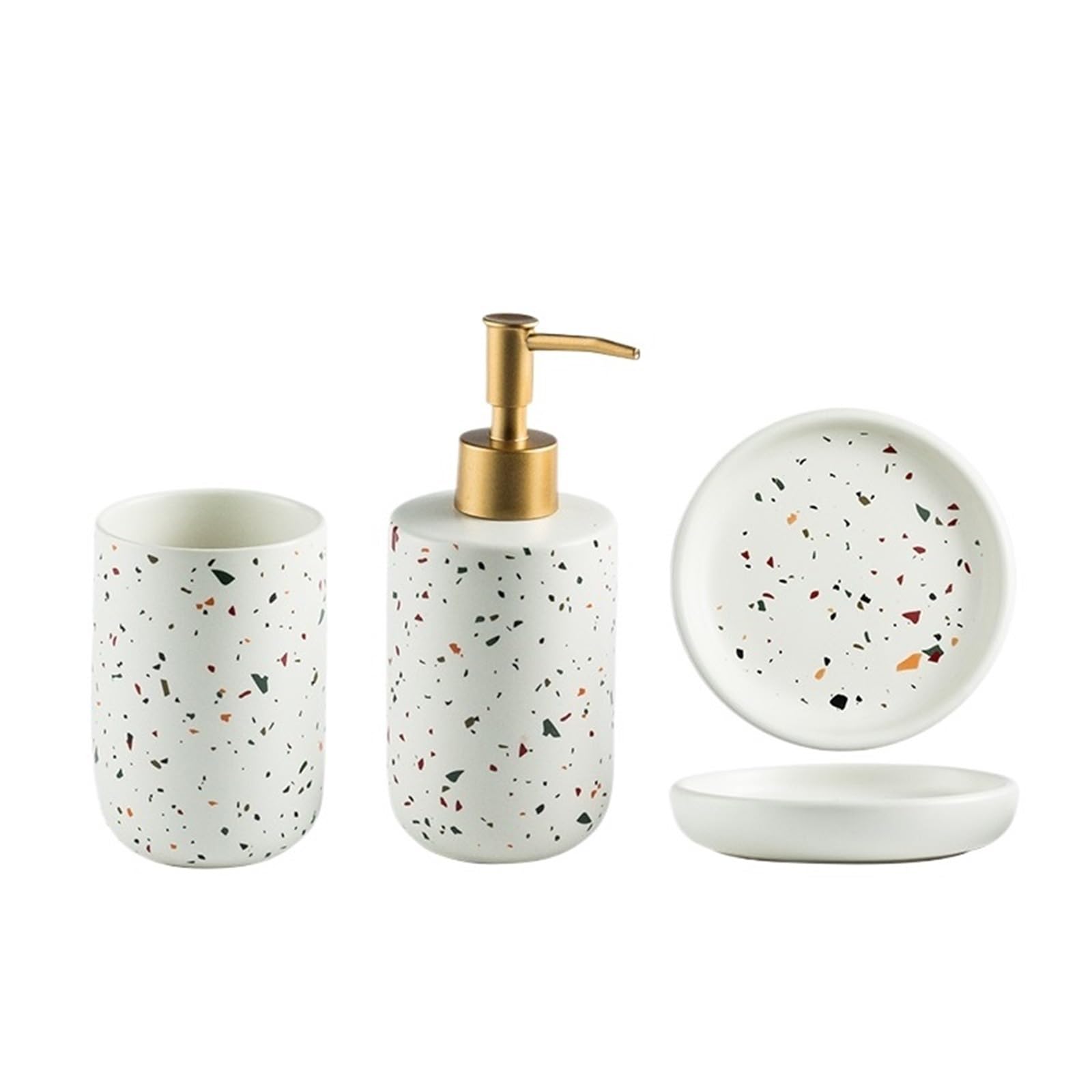 Home 3 Piece Bathroom Soap Dispenser With Pump Bottle,Mouthwash Cup,soap Dish Shower Dispensers