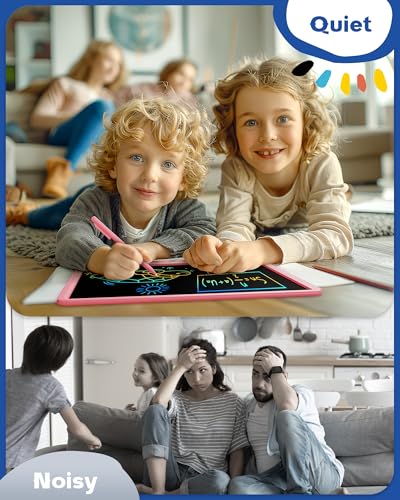 Image of Bravokids 15 Inch LCD Writing Tablet for 3 Year Olds - Electronic Drawing Pad and Doodle Board as Educational Birthday Gifts for Girls and Boys (Pink)
