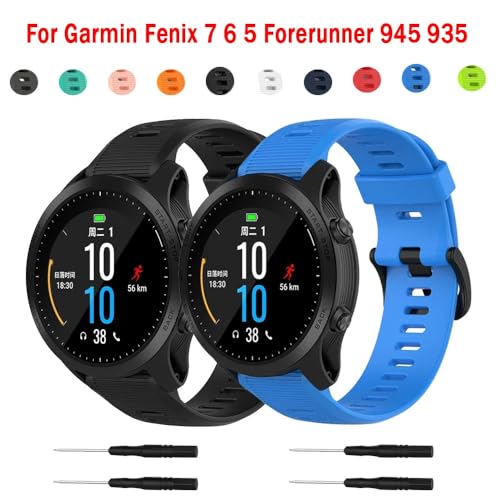 Correa silicona 22 mm para Garmin Forerunner 935 flexible anticaída para deporte 2