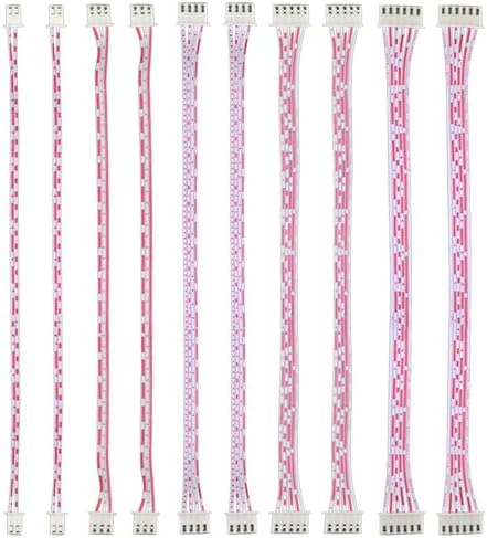 BGTXINGI 10PCS 2/3/4/5/6 Pin Cable with Double-end XH2.54mm Pitch Cable Plug 30cm(Pink And White) Compatible with JST XH