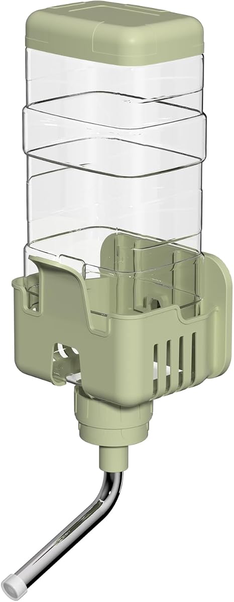 30oz Small Animal Water Bottle for Cage, No Drip Pet Water Dispenser Green | Large‑capacity with Leak-resistant Nozzle for Small Pet Rabbit, Guinea Pig, Chinchilla, Ferret, Bunny