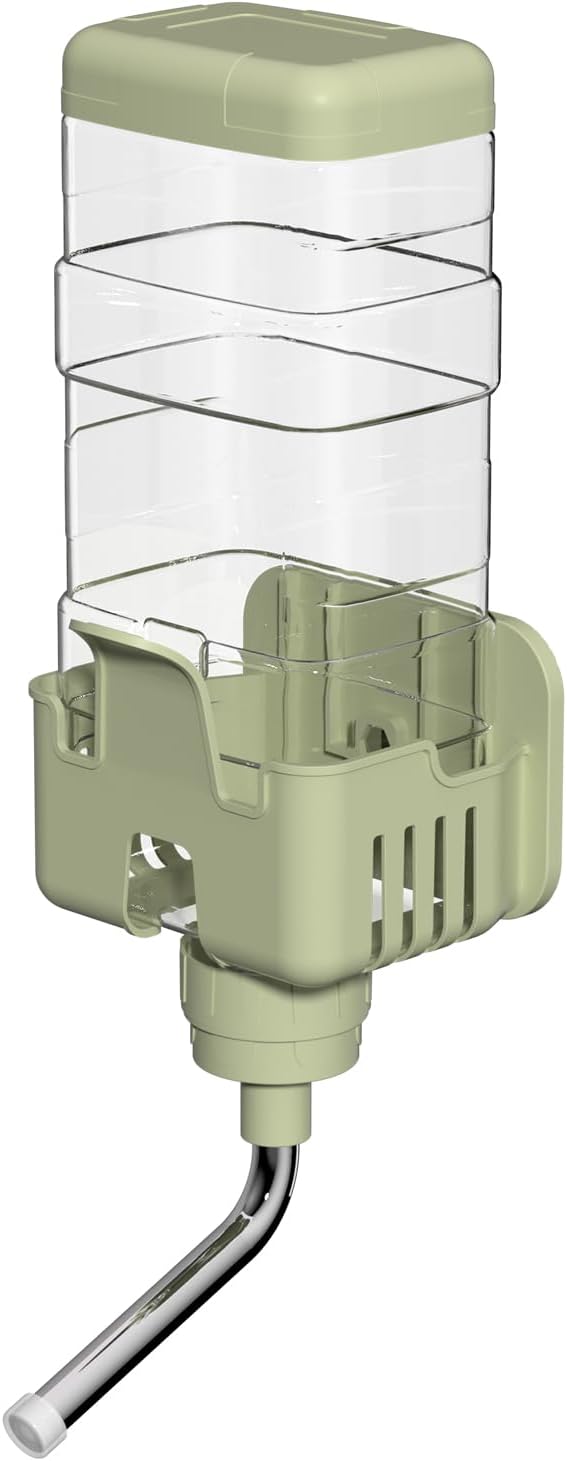 30oz Small Animal Water Bottle for Cage, No Drip Pet Water Dispenser Green | Large‑capacity with Leak-resistant Nozzle for Small Pet Rabbit, Guinea Pig, Chinchilla, Ferret, Bunny